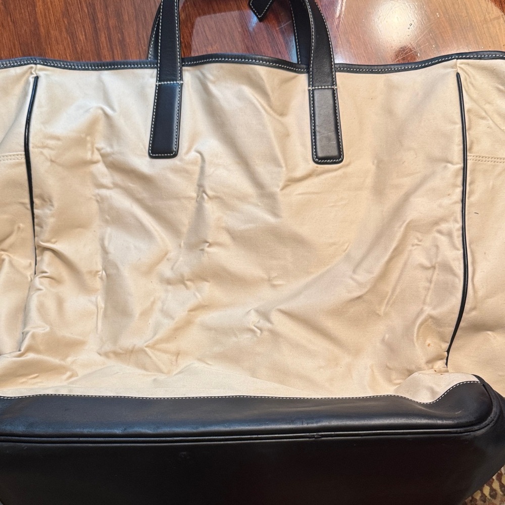 Coach Black and Cream Duffel Bag-in good condition, just wrinkle